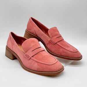 Vince Camuto Women’s Suede Loafers Enachel Women's Size 11 Pink Block Heel – New